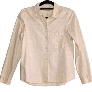 Madewell button down shirt cream with multicolor flecks size S